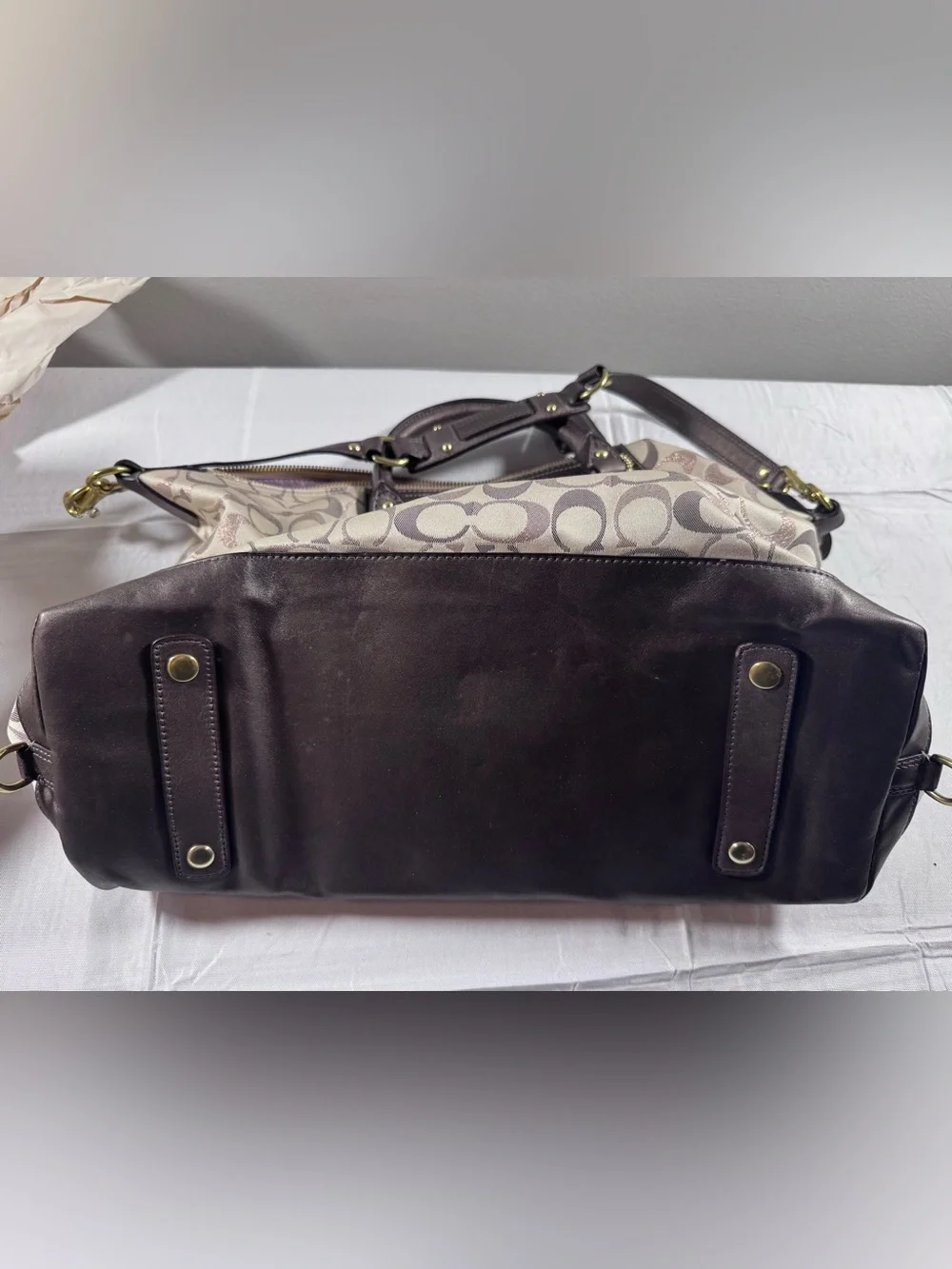 Coach Metallic Signature Ashley With Gold Hardware.
